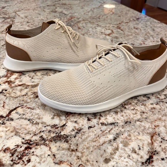 Men's Cream Brown tan business Casual Shoes comfy size 11.5 comfort sole summer - Picture 10 of 11